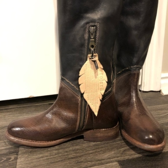 NWT Bed Stu Manchester Embossed Brown Leather Tall Boots - Picture 6 of 16